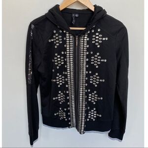 Azi Jeans Black Embellished Hoodie
